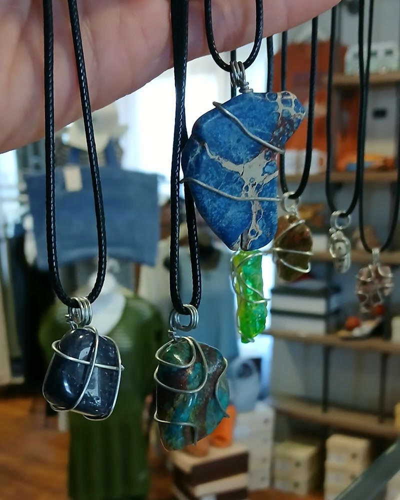 Kristen's wire-wrapped crystal necklaces